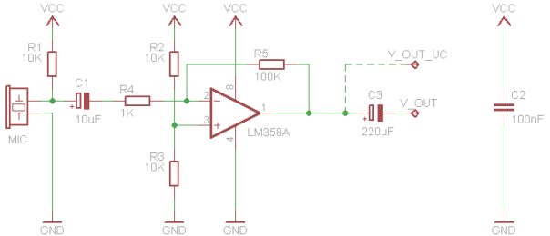 Sound amplifier with opamp